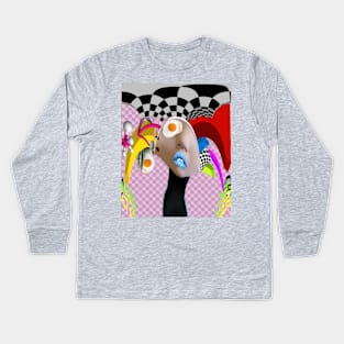 Synthwave egghead Kids Long Sleeve T-Shirt